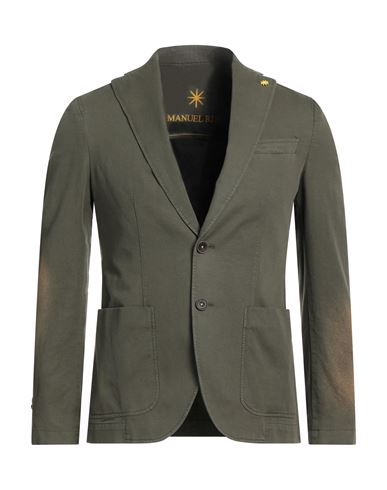 Manuel Ritz Man Suit Jacket Military Green Size 36 Cotton, Linen, Elastane