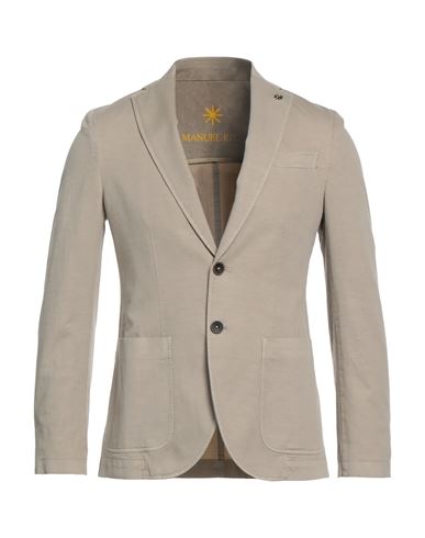 Manuel Ritz Man Suit Jacket Sand Size 44 Cotton, Linen, Elastane In Beige