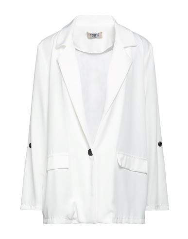 Tsd12 Woman Blazer White Size Onesize Polyester, Elastane