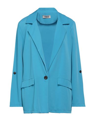 Tsd12 Woman Blazer Azure Size Onesize Polyester, Elastane In Blue