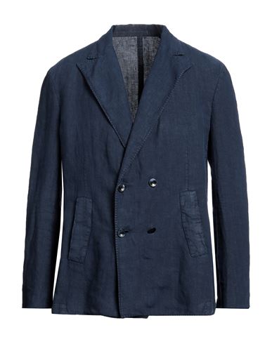 Boglioli Man Suit Jacket Navy Blue Size 38 Linen