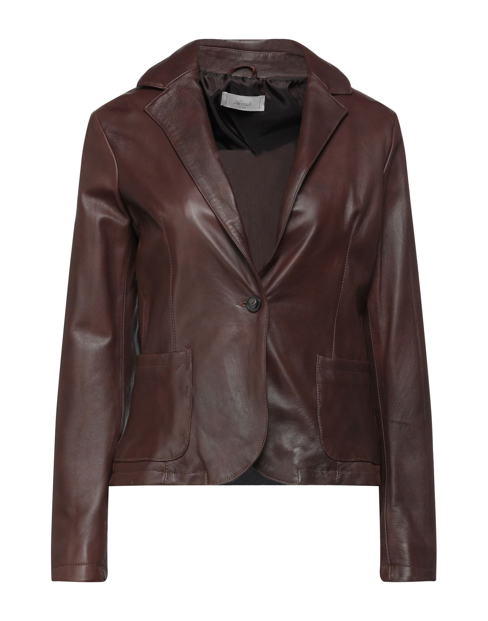 Accuà By Psr Woman Suit Jacket Dark Brown Size 6 Soft Leather
