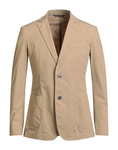 Messagerie Man Blazer Beige Size 42 Cotton, Elastane In Brown