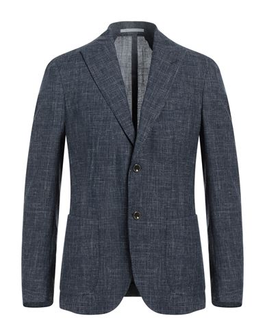 Eleventy Platinum Man Blazer Midnight Blue Size 44 Wool, Silk, Linen In Blue