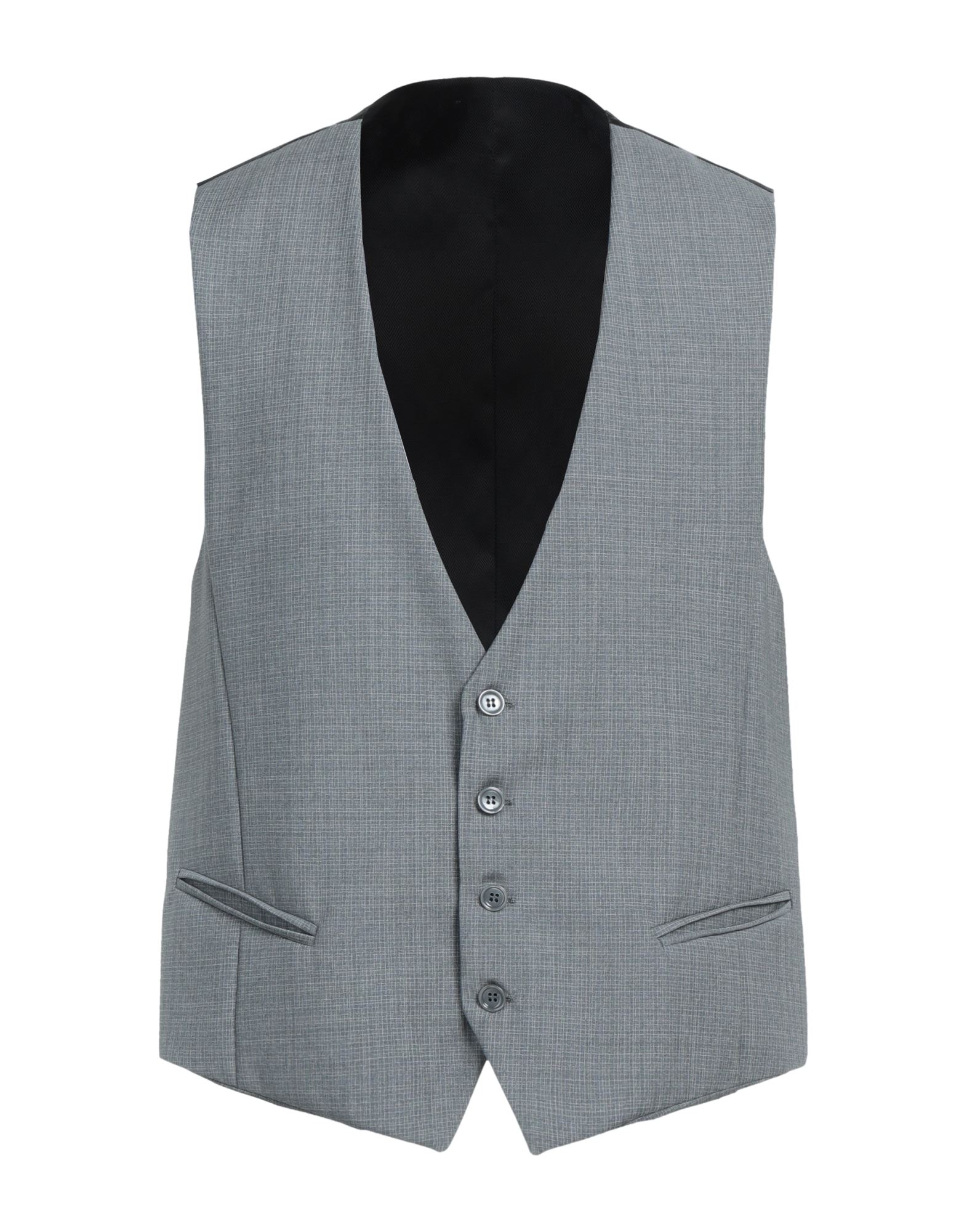 Havana & Co. Man Tailored Vest Grey Size 44 Virgin Wool