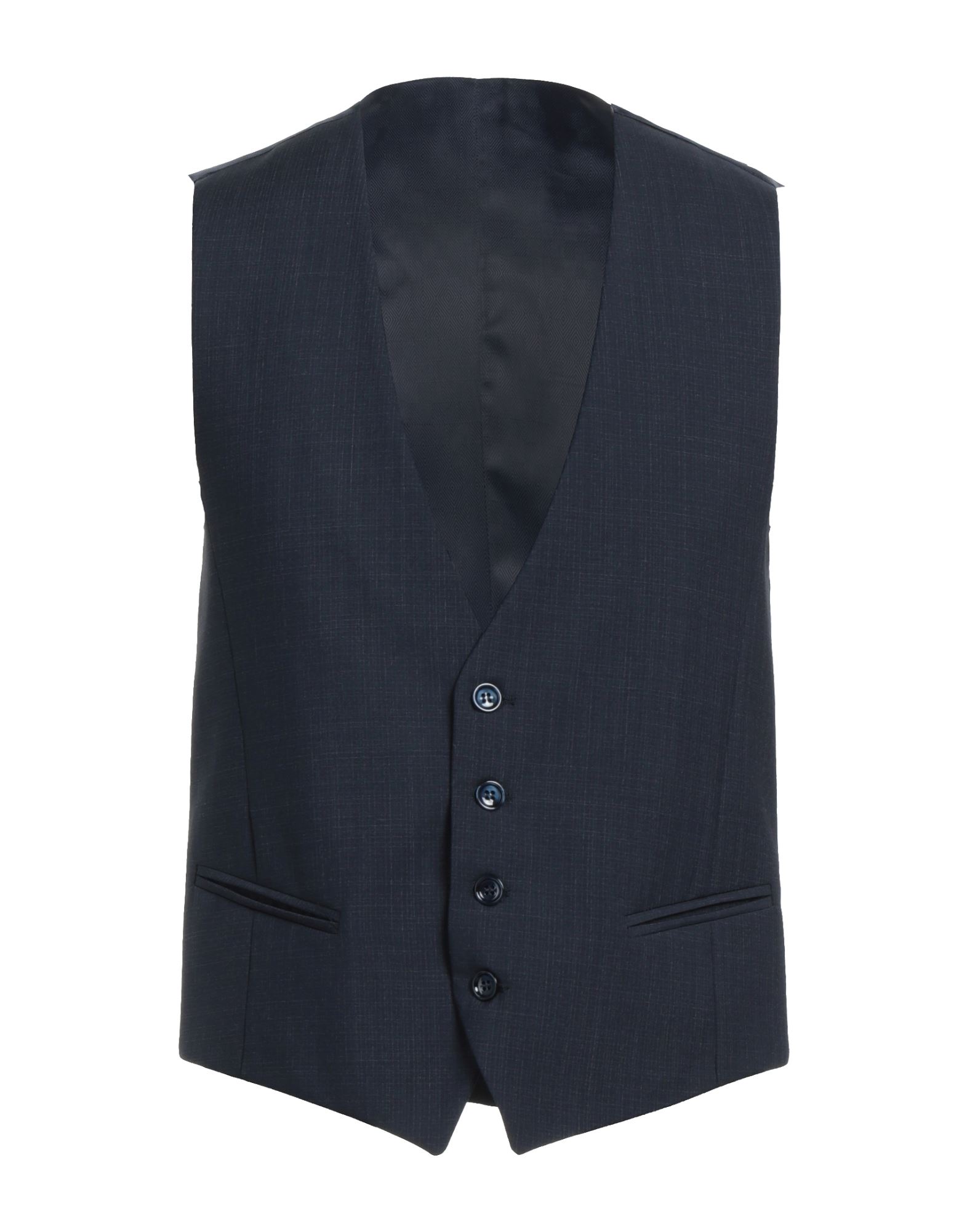 Havana & Co. Man Tailored Vest Midnight Blue Size 42 Virgin Wool