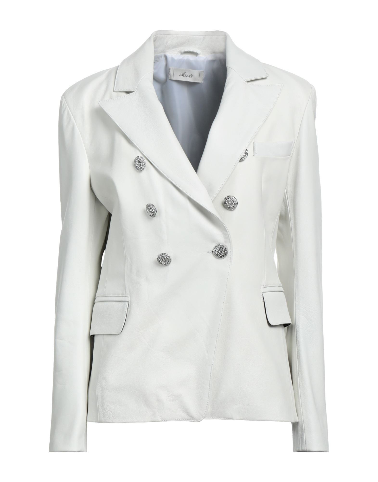 Accuà By Psr Woman Suit Jacket White Size 6 Soft Leather