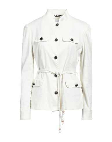 Bazar Deluxe Woman Jacket Ivory Size 10 Linen, Cotton, Elastane In White