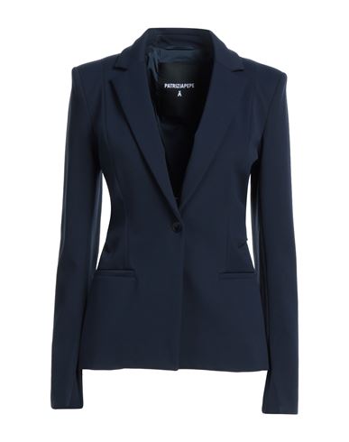 Patrizia Pepe Woman Blazer Midnight Blue Size 8 Viscose, Polyamide, Elastane In Blue