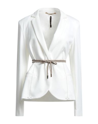 Manila Grace Woman Suit Jacket White Size 8 Viscose, Polyamide, Elastane