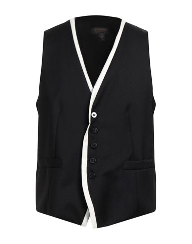 Asfalto Man Vest Black Size 40 Virgin Wool