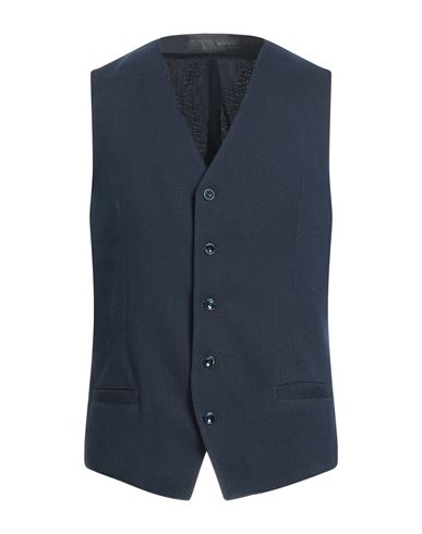 Suithomme Man Vest Midnight Blue Size 42 Polyester, Virgin Wool, Cotton, Elastane
