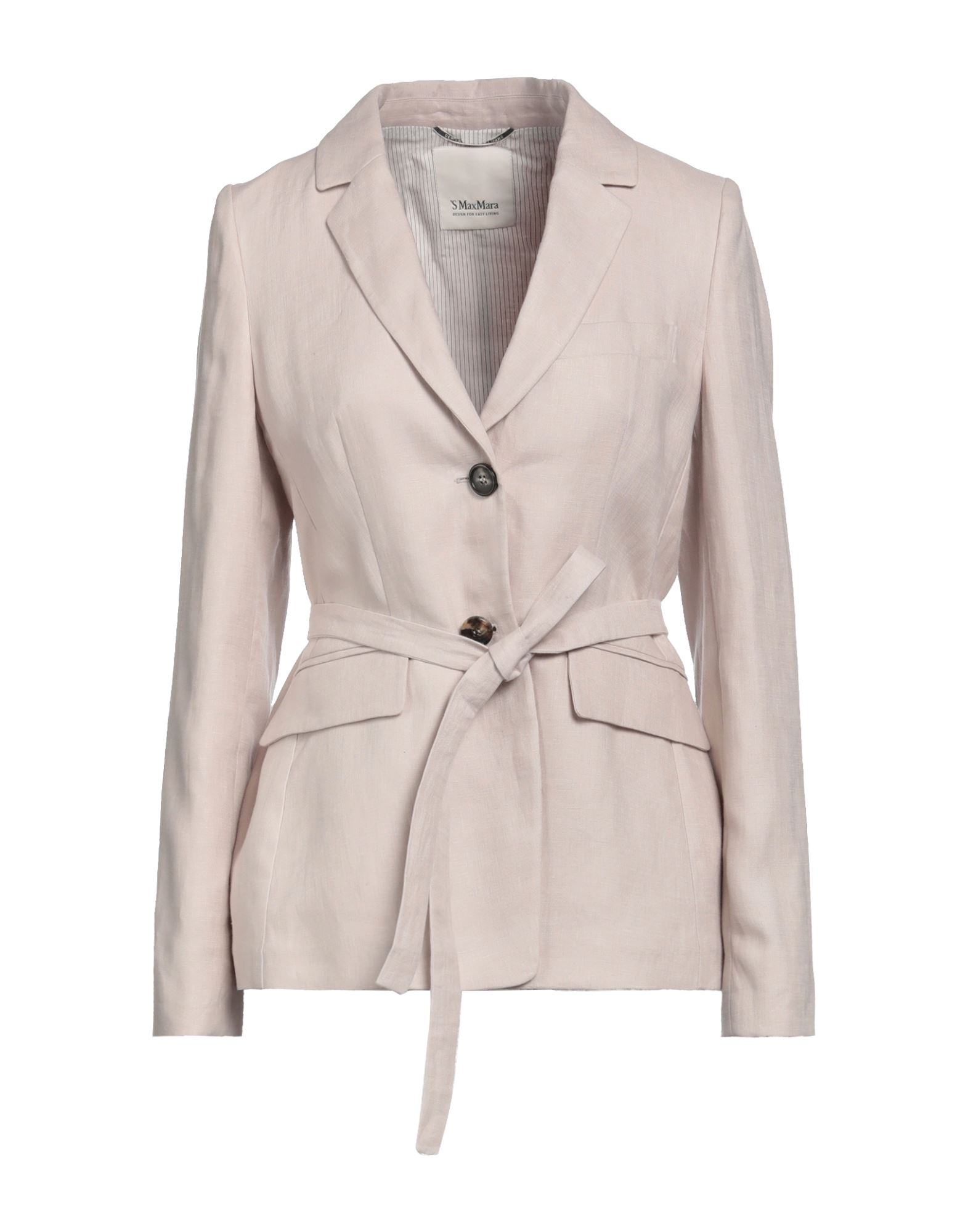 's Max Mara Woman Suit Jacket Blush Size 6 Linen, Cotton In Pink