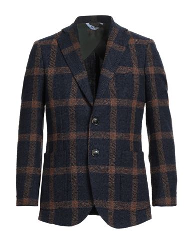 Bottega Martinese Man Suit Jacket Midnight Blue Size 38 Virgin Wool, Acrylic, Polyester, Polyamide