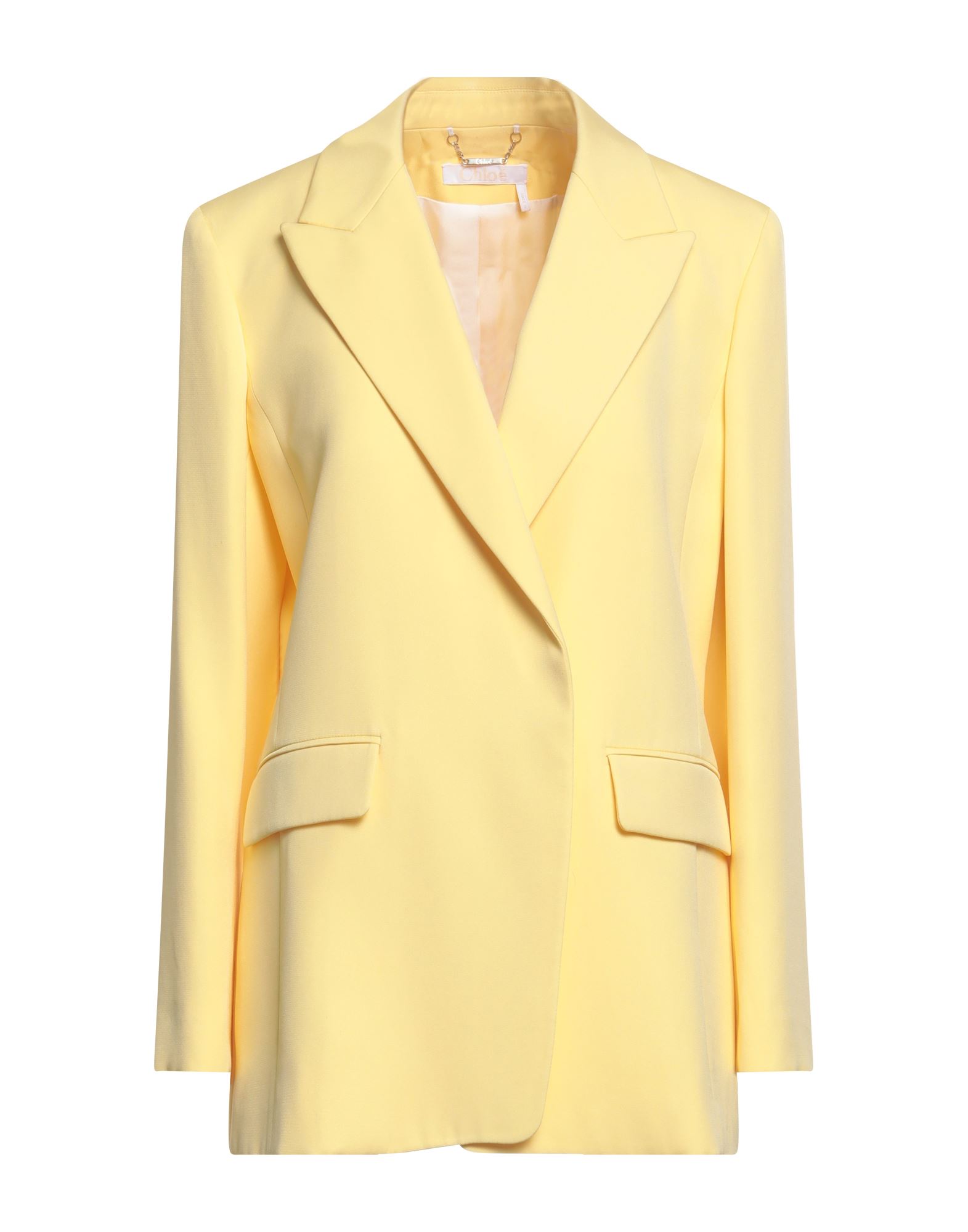Chloé Woman Blazer Yellow Size 8 Silk