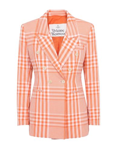 Vivienne Westwood Woman Blazer Orange Size 2 Cotton, Linen