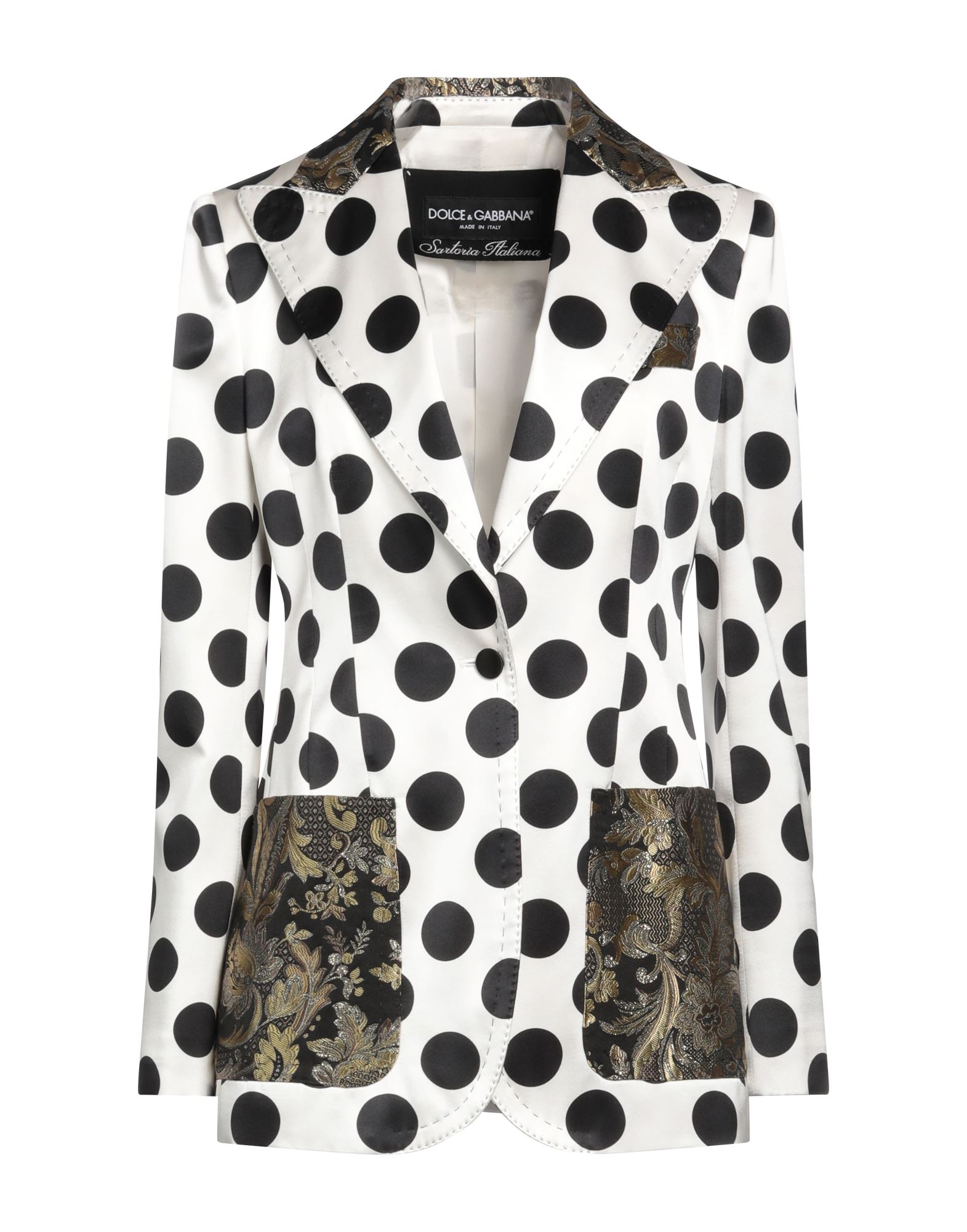 Dolce & Gabbana Woman Suit Jacket White Size 6 Silk, Acetate, Polyester, Cotton, Metallic Polyester In White