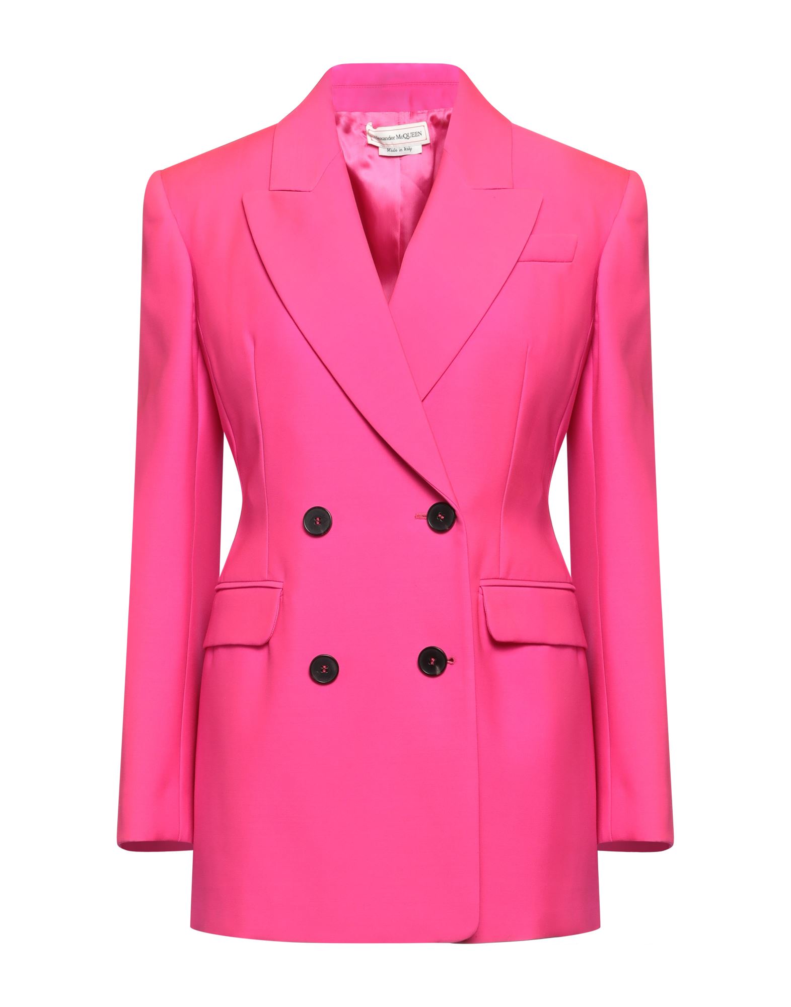 Alexander Mcqueen Woman Suit Jacket Fuchsia Size 8 Wool In Pink