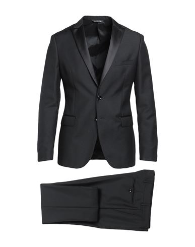 Tonello Man Suit Black Size 40 Wool, Mohair Wool