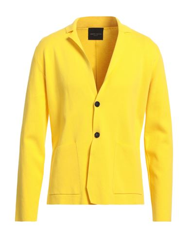 Roberto Collina Man Suit Jacket Yellow Size 34 Cotton In Yellow