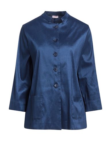Shop Rossopuro Woman Blazer Midnight Blue Size M Polyester, Nylon, Elastane
