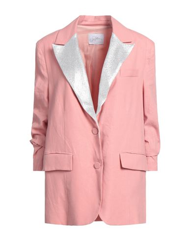 Soallure Woman Blazer Pink Size 8 Linen, Viscose