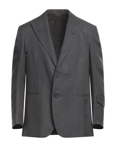 Shop Fendi Man Blazer Lead Size 40 Linen, Lyocell, Cotton In Grey