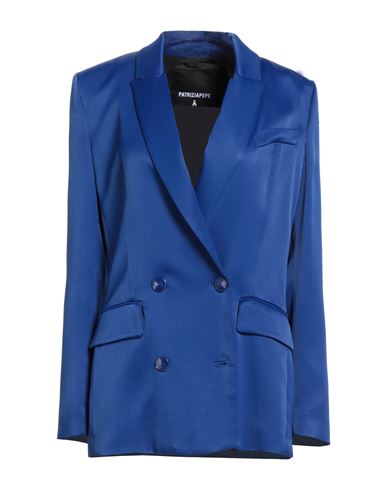 PATRIZIA PEPE PATRIZIA PEPE WOMAN BLAZER BLUE SIZE 8 VISCOSE, ELASTANE 
