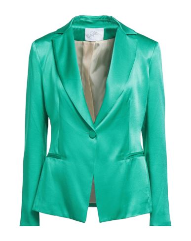 Soallure Woman Suit Jacket Green Size 2 Viscose