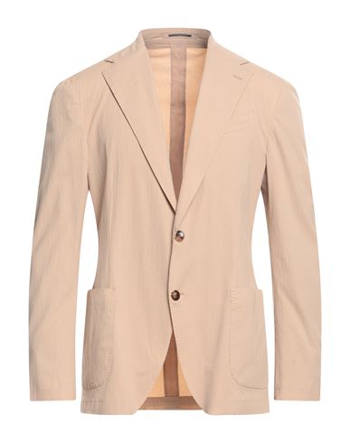 Lardini Man Suit Jacket Sand Size 44 Cotton, Elastane In Beige