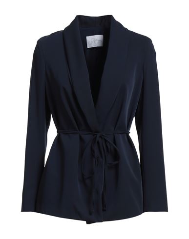 Soallure Woman Suit Jacket Midnight Blue Size 4 Polyester, Elastane