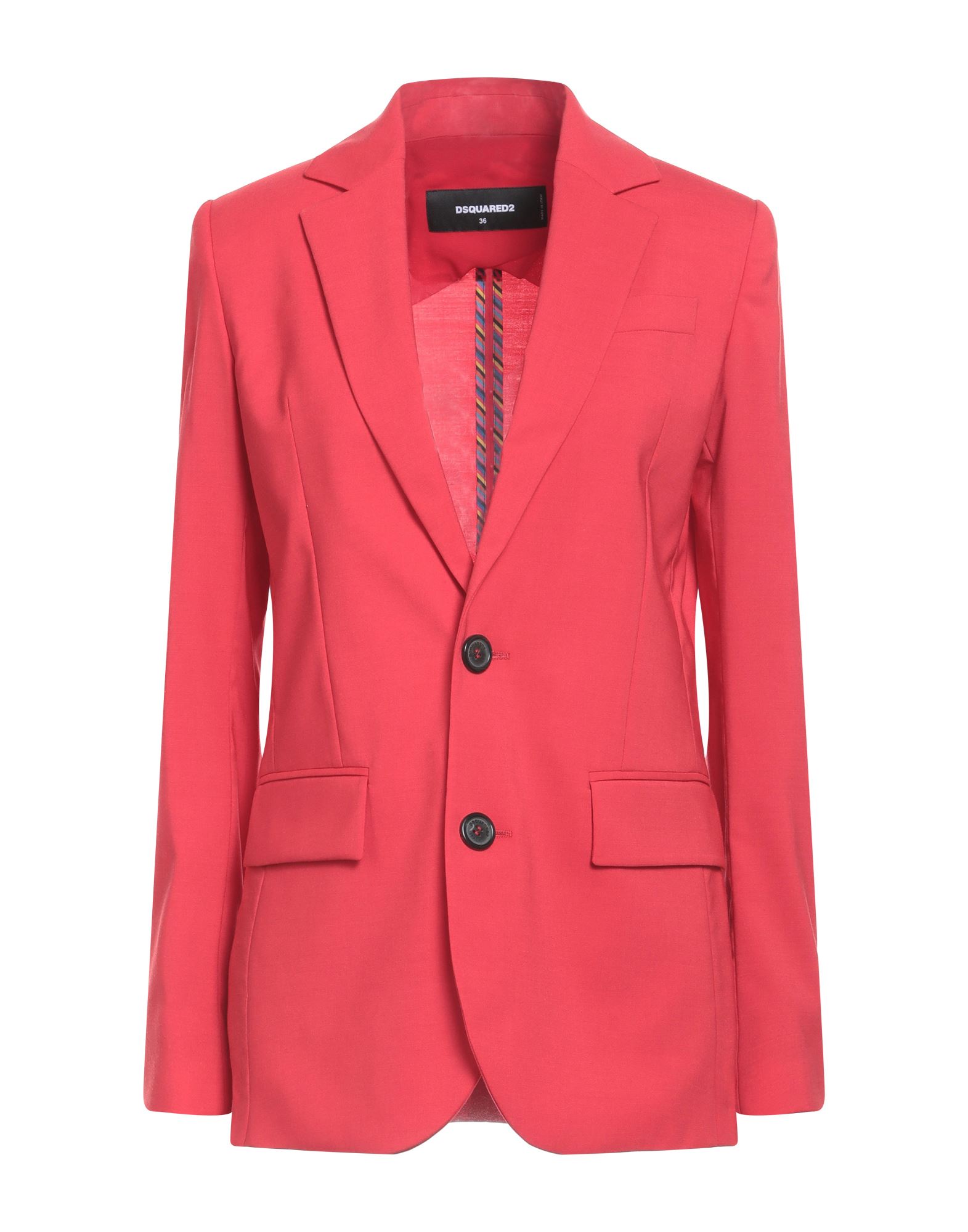 Shop Dsquared2 Woman Blazer Red Size 4 Polyester, Virgin Wool, Elastane