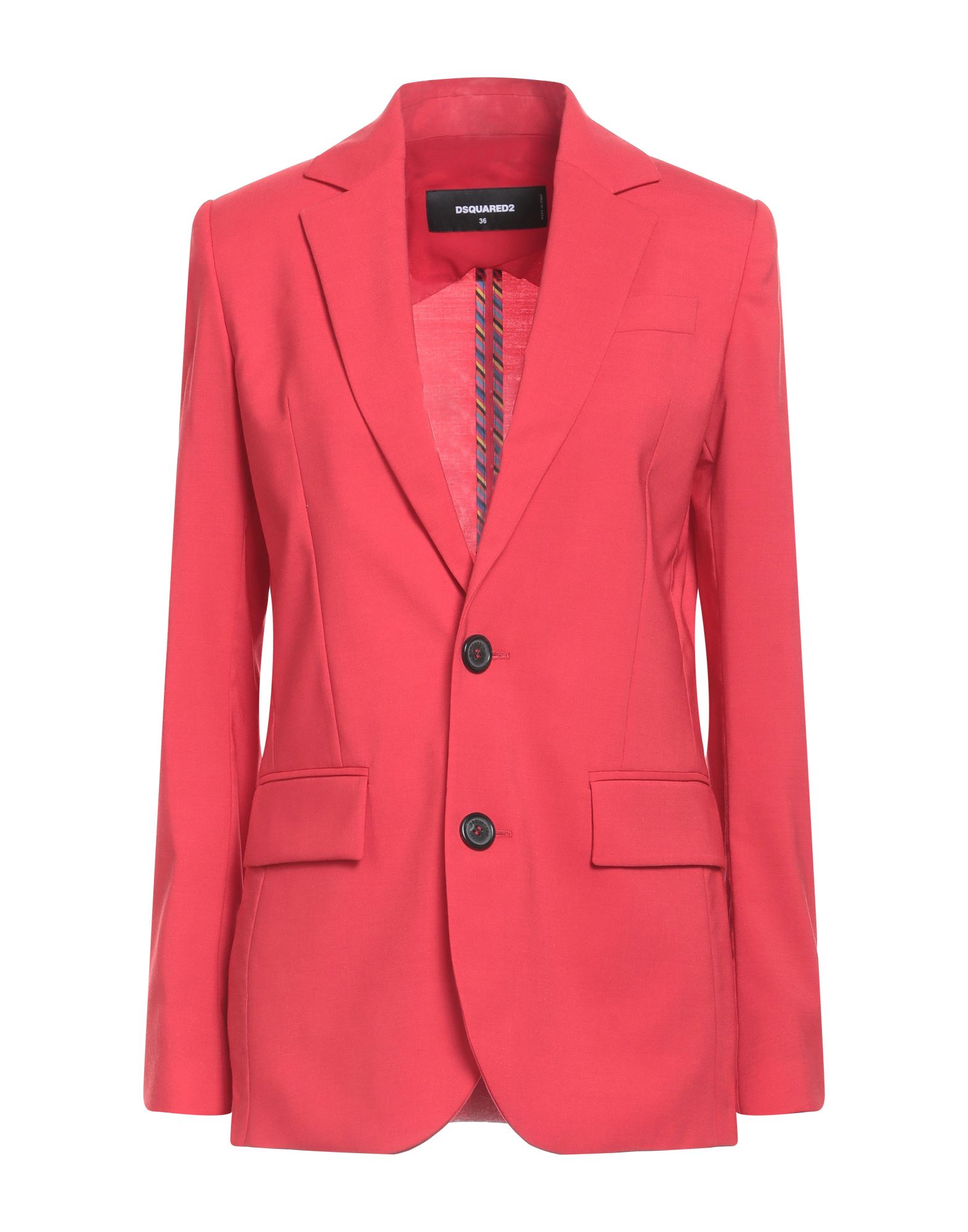 Dsquared2 Woman Blazer Red Size 4 Polyester, Virgin Wool, Elastane In Pink