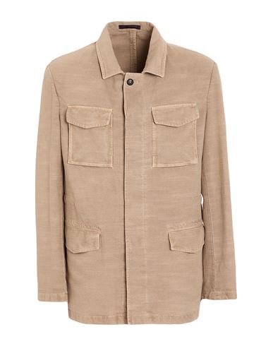 The Gigi Man Jacket Sand Size 42 Cotton, Viscose, Linen In Brown