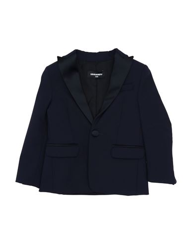 Dsquared2 Toddler Boy Blazer Midnight Blue Size 3 Virgin Wool, Elastane, Acetate, Nylon In Blue