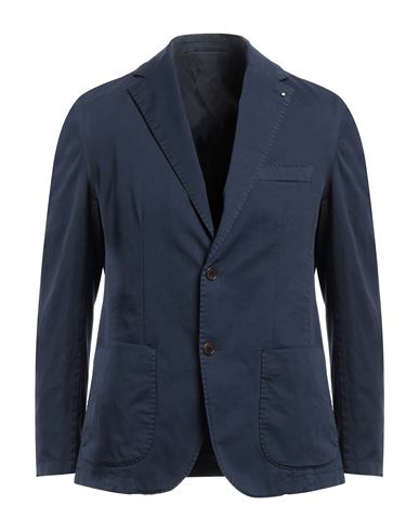 P. Langella Man Suit Jacket Navy Blue Size 38 Cotton, Elastane