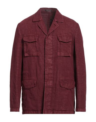 The Gigi Man Suit Jacket Burgundy Size 36 Linen In Red