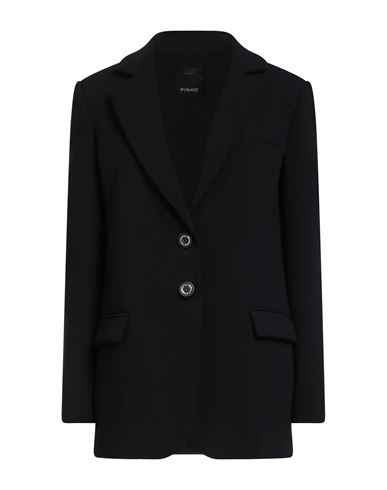 Pinko Single-breasted Blazer With Structured Shoulders In Black