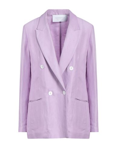 Nenette Woman Blazer Light Purple Size 10 Linen, Viscose