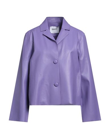 Sword 6.6.44 Woman Suit Jacket Light Purple Size 8 Soft Leather