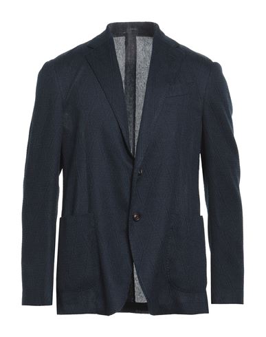 Lardini Man Suit Jacket Navy Blue Size 40 Linen, Polyamide