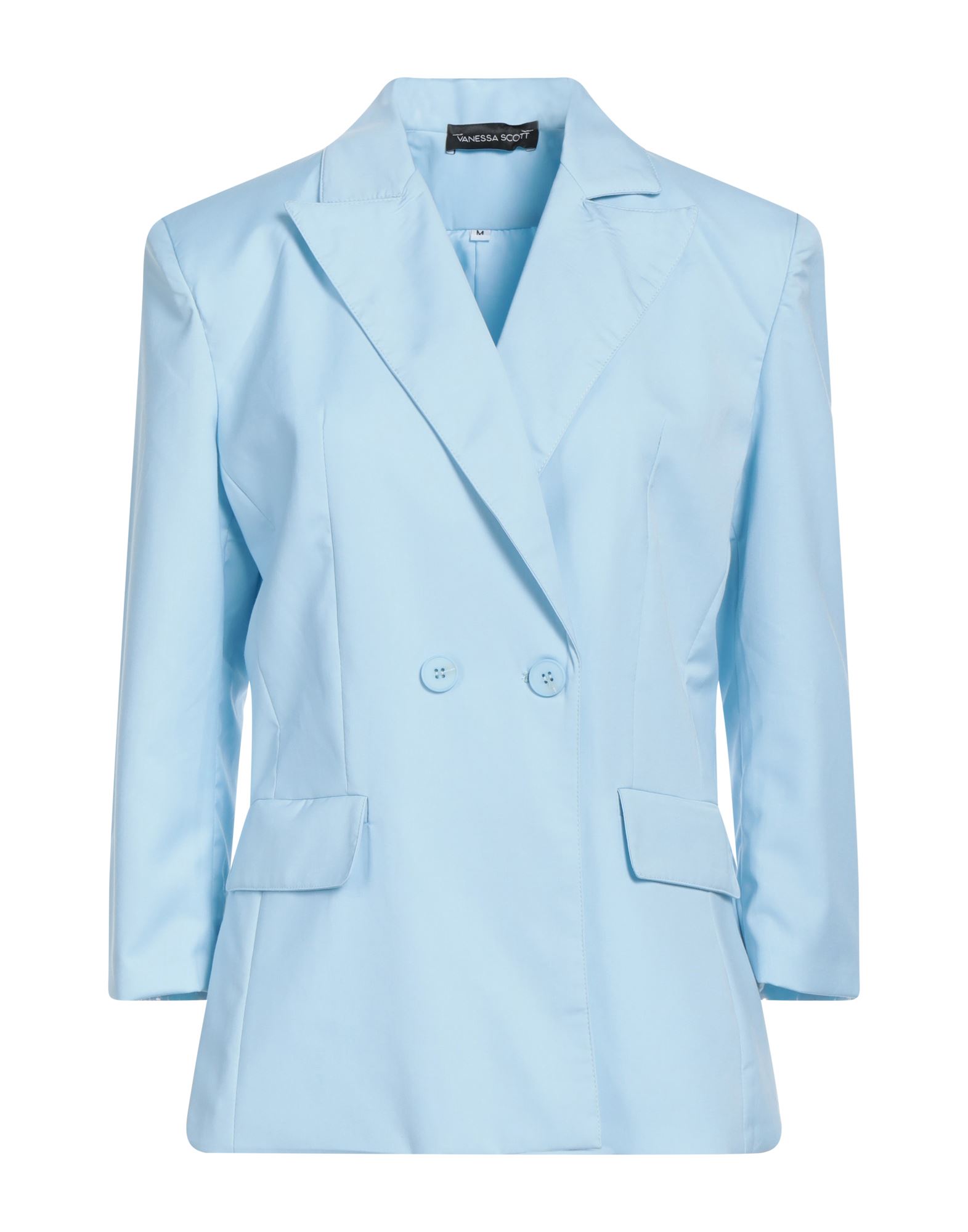 Vanessa Scott Woman Suit Jacket Sky Blue Size L Polyester