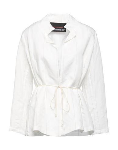 Woman Blazer White Size 4 Viscose, Polyester