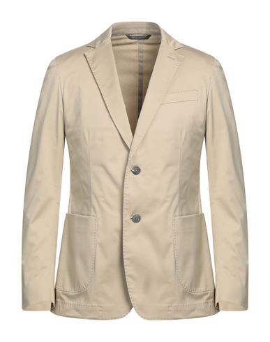 MESSAGERIE MESSAGERIE MAN SUIT JACKET BEIGE SIZE 44 COTTON, ELASTANE