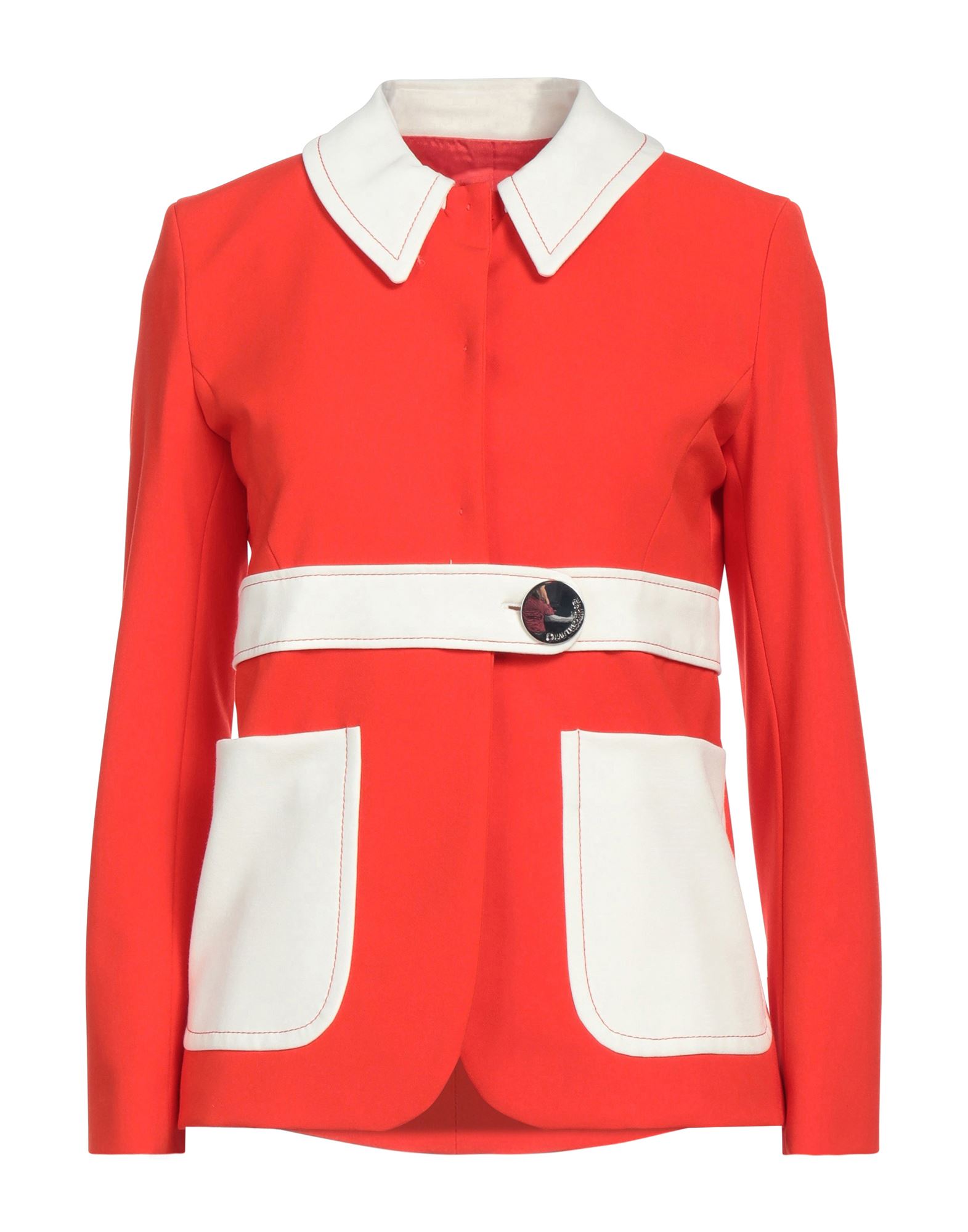 L'autre Chose L' Autre Chose Woman Suit Jacket Coral Size 4 Viscose, Polyamide, Elastane In Red