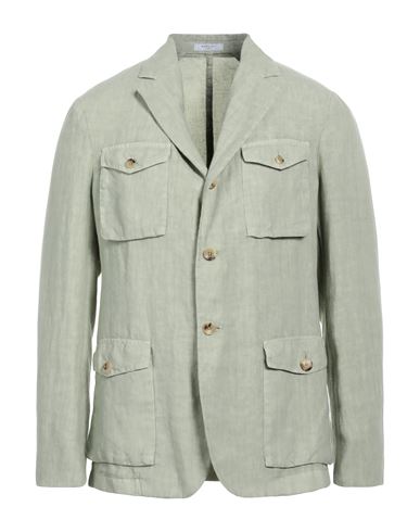 Boglioli Man Suit Jacket Light Green Size 40 Linen