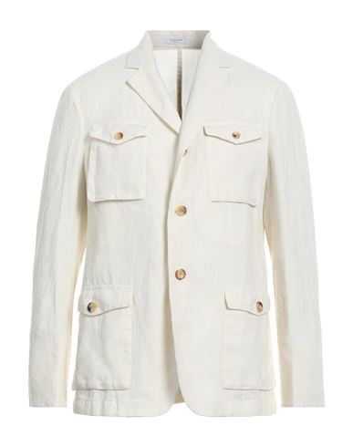 Boglioli Man Suit Jacket White Size 38 Linen