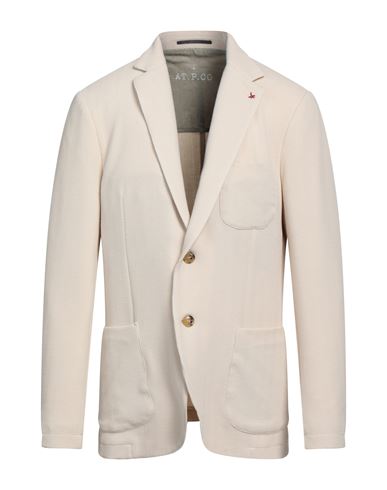 At.p.co At. P.co Man Blazer Ivory Size 42 Polyester, Elastane In White
