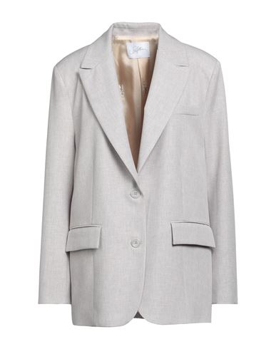 Soallure Woman Blazer Light Grey Size 6 Polyester, Acetate, Viscose