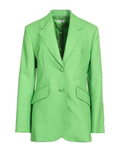 Miu Miu Woman Suit Jacket Light Green Size 2 Virgin Wool